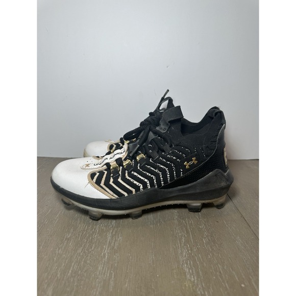 Under Armour Men's Black And White Cleats Size 7 - Picture 2 of 9